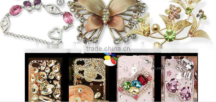 resist fire big size ss40 smoke topaz coffee brown color pointback stone for fashion woman bags