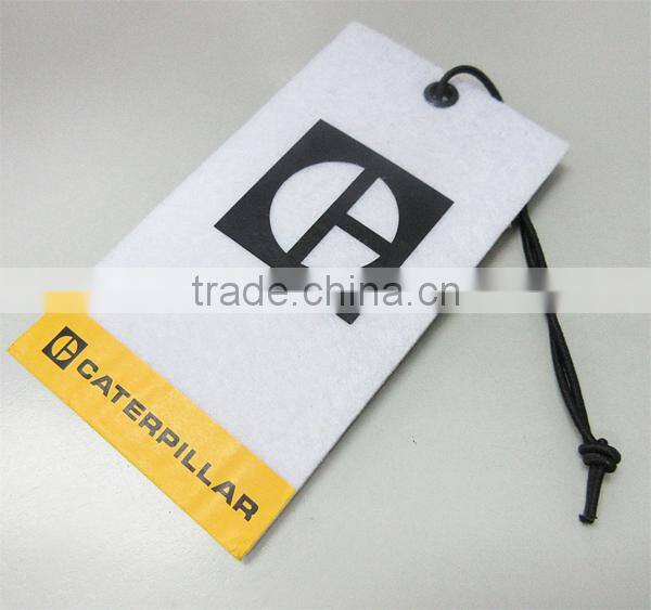 Silk Screen Printed White China Felt Swing Tag