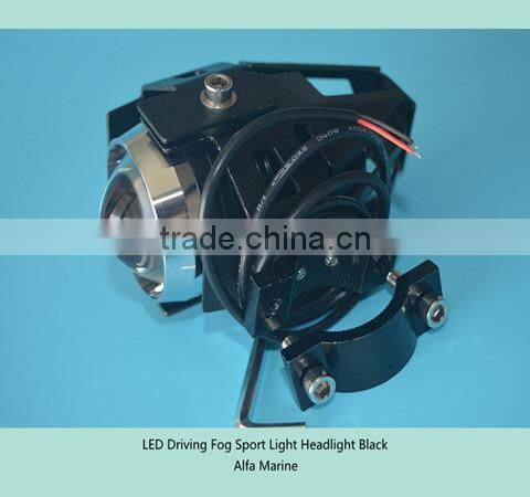 Motorcycle LED Driving Fog Sport Light Headlight Black