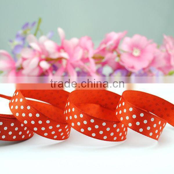popular white dotted grosgrain ribbon to make pre-tied ribbon bows