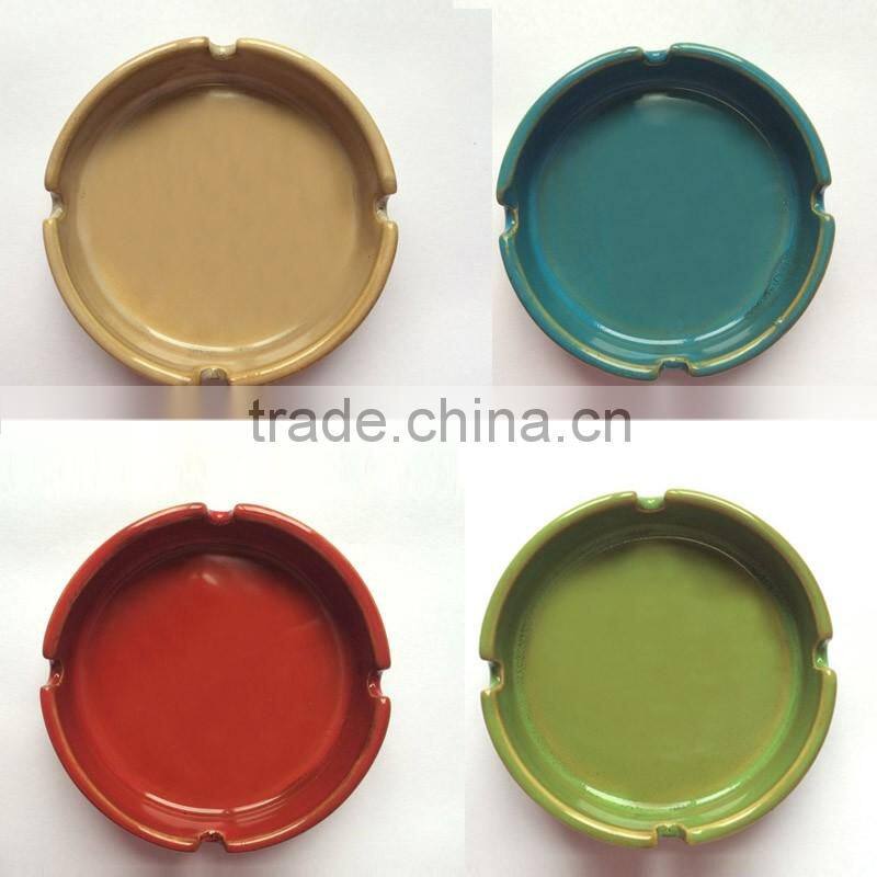 Liling custom logo reaction glaze cigar ceramic ashtray