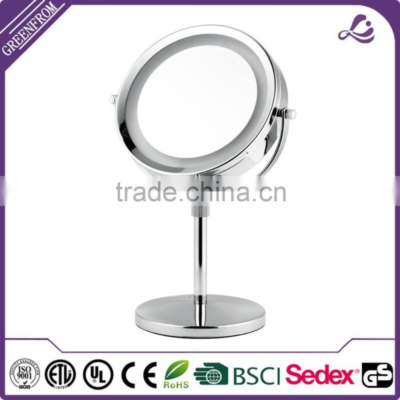 Brand new chrome metal table top vanity mirror