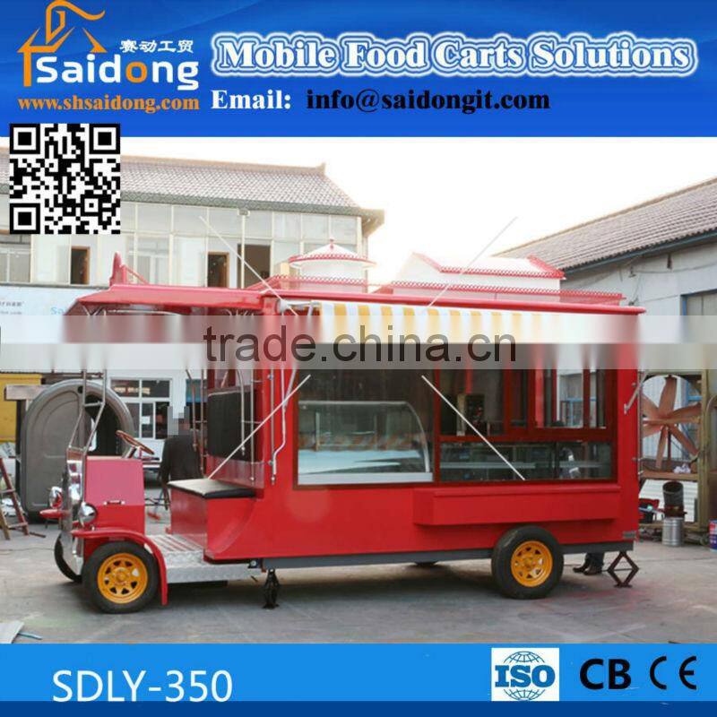 CE approval Big capacity mobile kitchen truck-mobile vintage food van for design