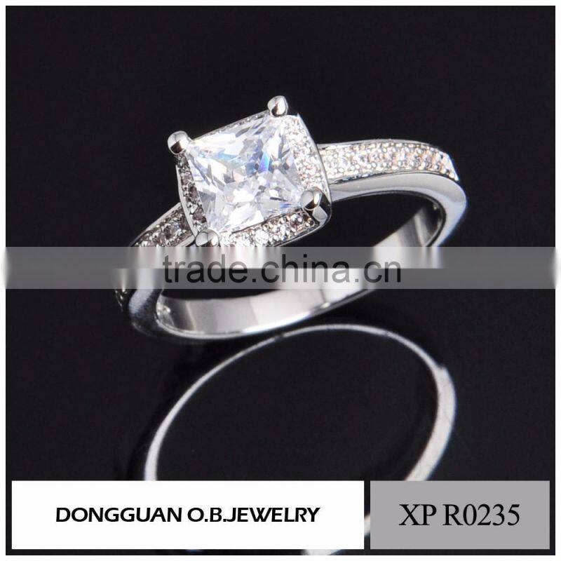 OEM and ODM ladies finger fancy white gold latest design diamond ring