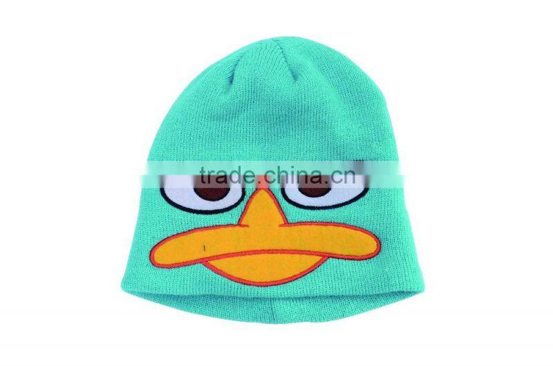 winter knitted hat blank hat and cap with birds painting