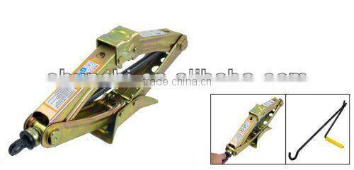 Brass Tone Metal Scissor Jack w Handle