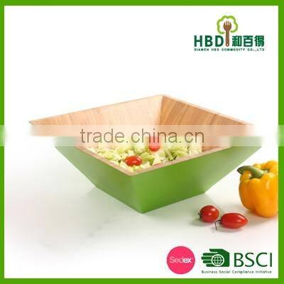 Green bamboo salad bowl