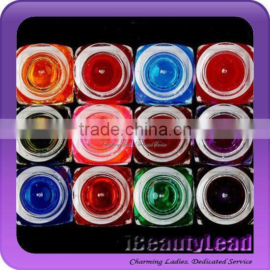 New translucence UV gel nail art uv gel with 12 vivid colors per set
