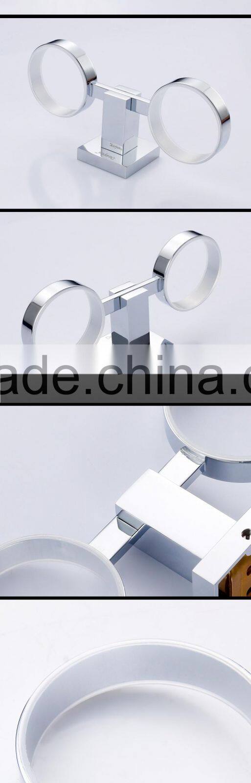 bathroom accessory with brass fancy double tumbler holder for hotel family use.