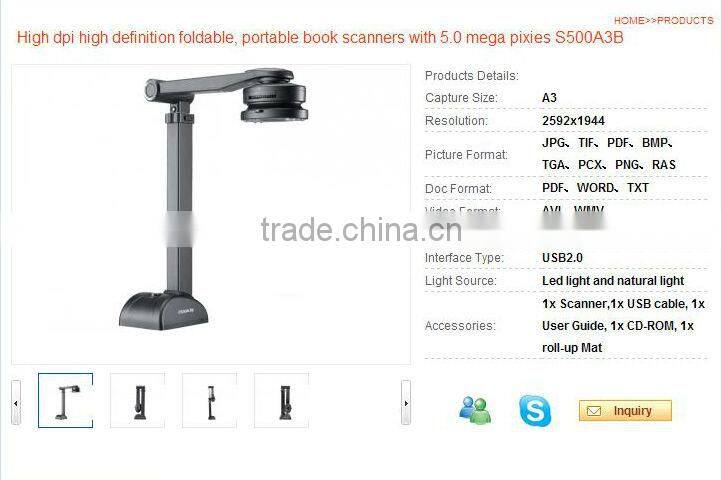 5.0mp support max a3 file size eloam usb document camera
