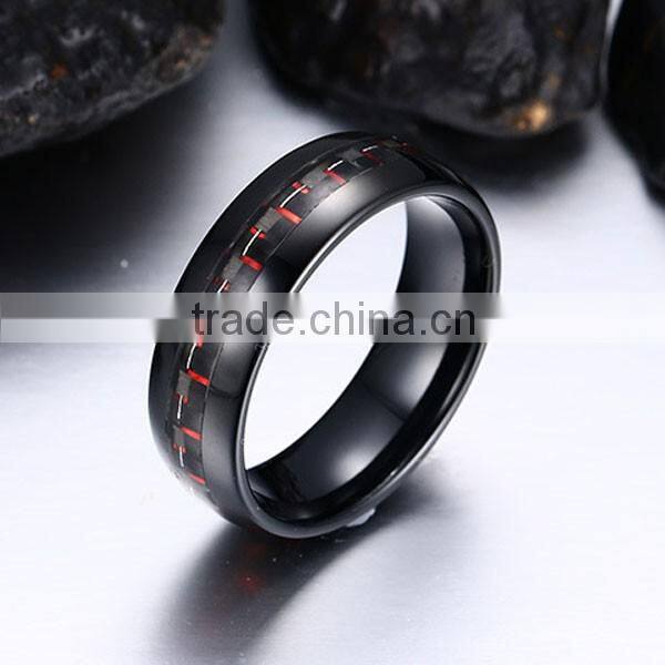 New Fashion Retro Fiber Tungsten Steel Ring