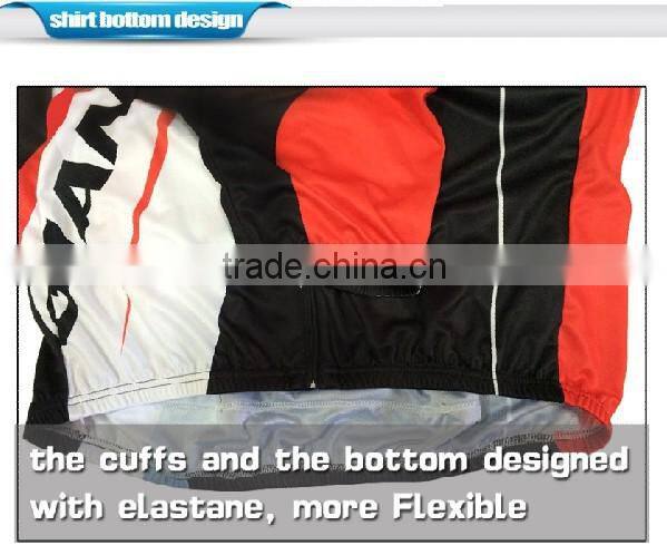 2016 spring new cartoon design Red long sleeve men women cycling clothing China cheap custom pro team cycling Jersey