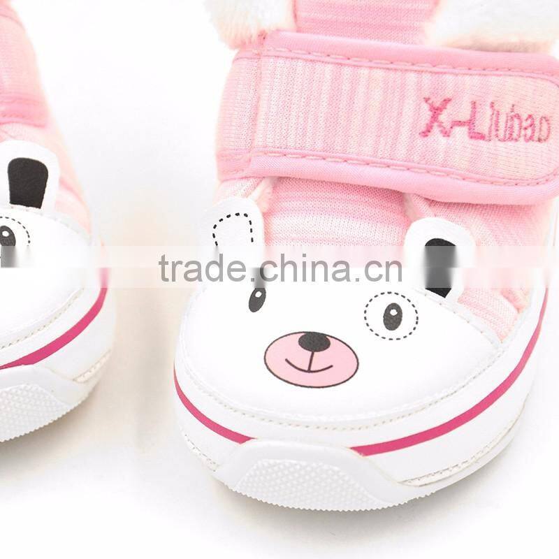 2016 XIAOLIUBAO baby warm shoes with knitted cartoon
