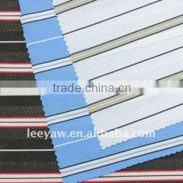 stripe jersey fabric made of 100% recycle PET poly