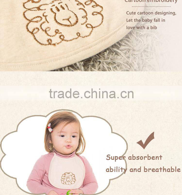 100% cotton baby bibs, scarfs and burp with exquisite embroidery catton sheep bibs
