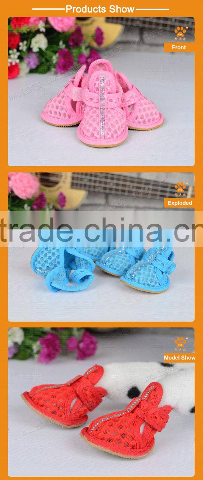 Pink Dog Boots Breathable Sandals Pet Puppy Anti-Slip Shoes