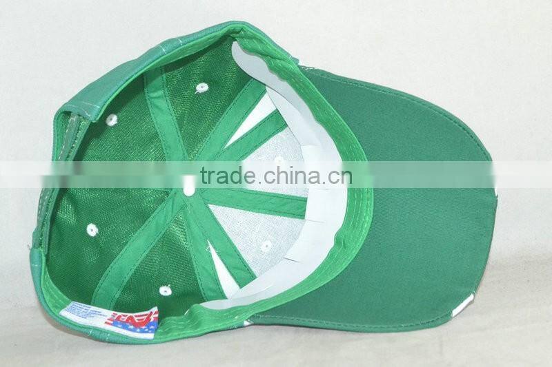 Half dry fit half cotton cap popular model design green&white cap