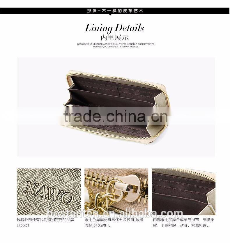 luxury evening party women zipper leather wallet fashion designer purse