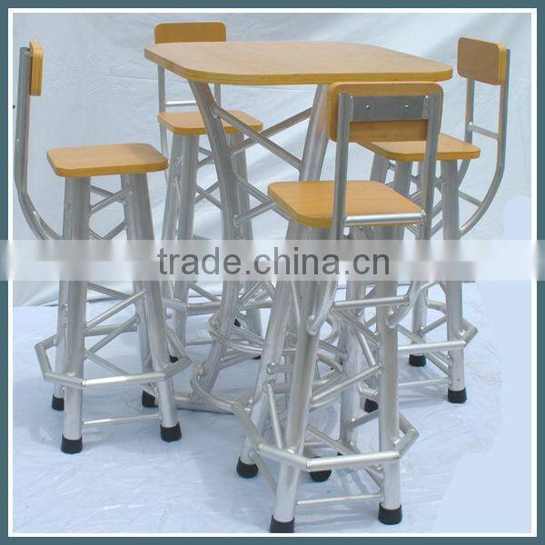 Truss style aluminium bar chair and table