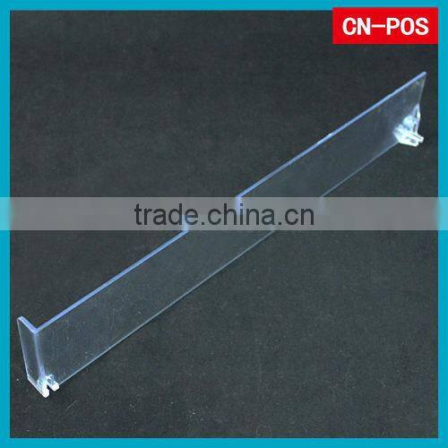 supermarket displaying plastic divider for goods