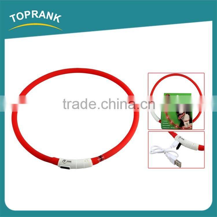 New design led collars usb rechargeable luminous glow in the dark dog collar