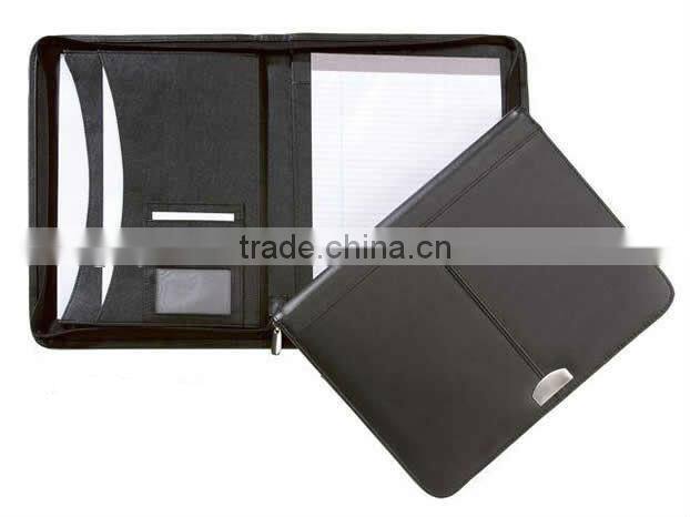 Custom Black Business Card Padfolio Leather Document File Presentation Folders