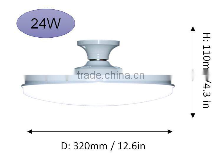 E27 led ceiling light with control dimmers 12x12 inch
