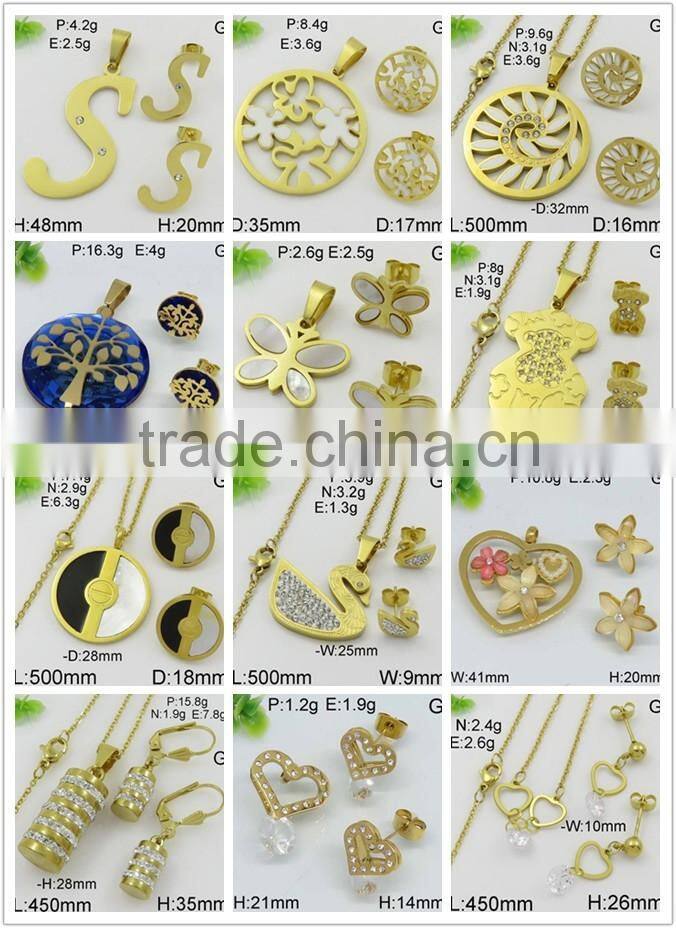 New arrival oval shape dubai 18k gold jewelry set