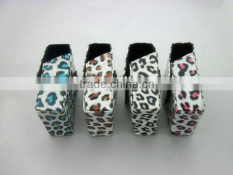 leopard print pu leather cigarette case cigarette holder leather pouch for cigarette pack