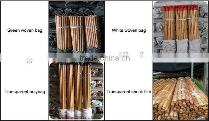 Metal screw natural broom stick