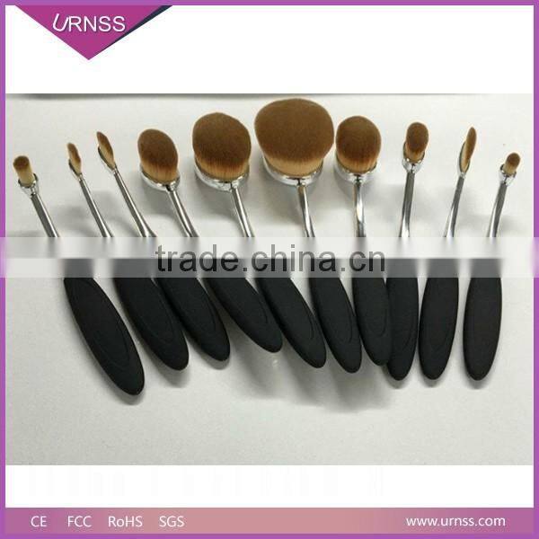Professinal Rose Gold Oval Toothbrush Foundation Makeup Brush Set