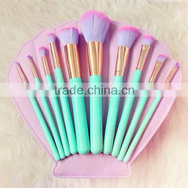 Manufacturers China Purple Wood Handle Small Makeup Brush Set 10Pcs Cosmetic Burshes