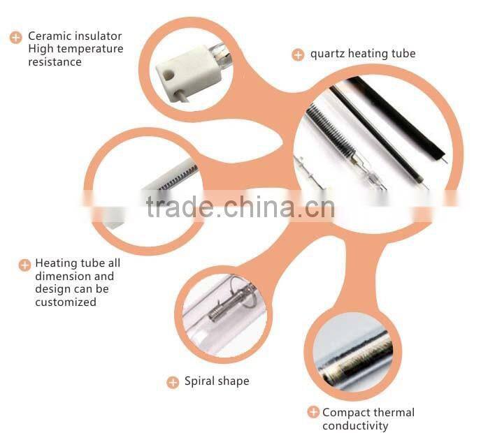 Different electric power white or color infrared panel home U-shaped carbon fiber oven heating element