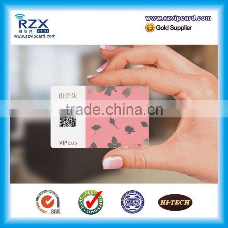 Hot sale Custom printing CR80 Size PETG membership card