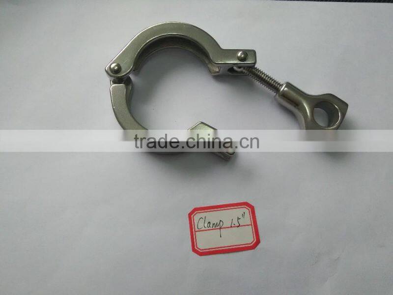 stainless steel 1.5'' tri clover clamp with end cap ferrule and gasket