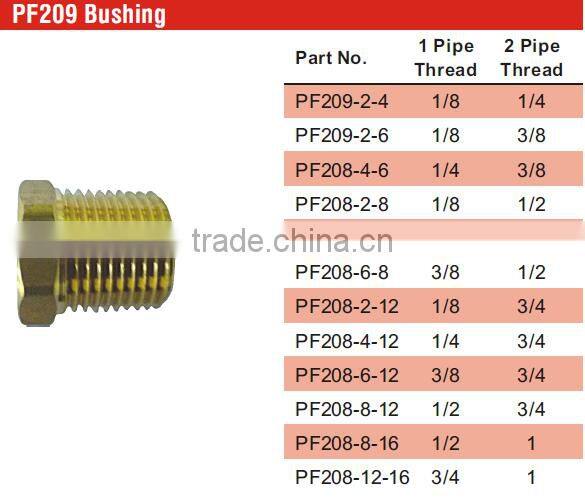 PF209 Bushing,Pipe Fitting,Brass Fitting,Pneumatic valve