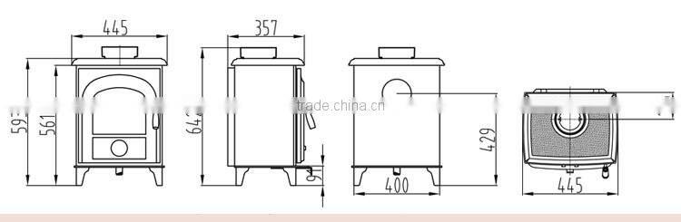 Large powder wood fireplace/wood burning stove with good quality