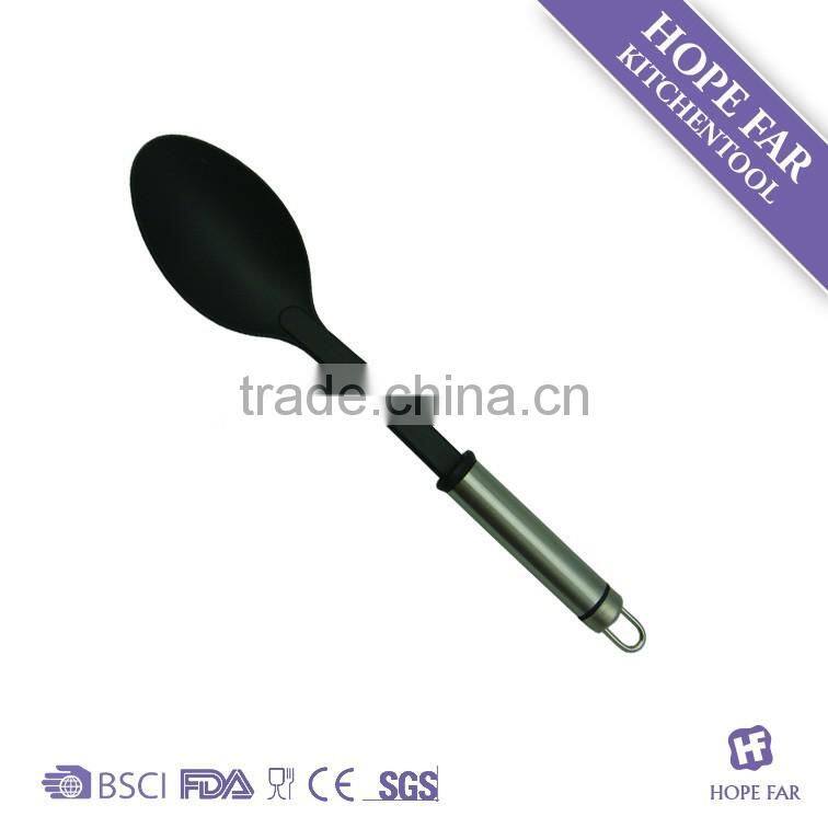 N257 heat resistant densed nylon soup ladle with stainless steel handle