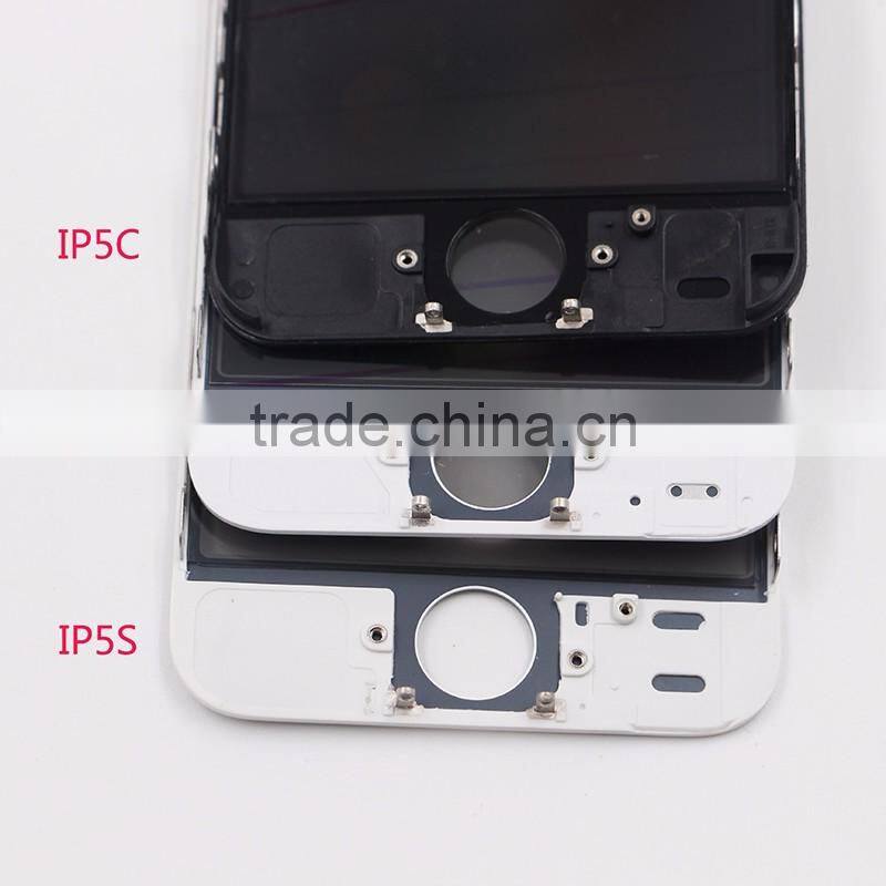 LCD display with cold press glue Frame + Glass +OCA+Polarizer Film Assembled for iphone 5s