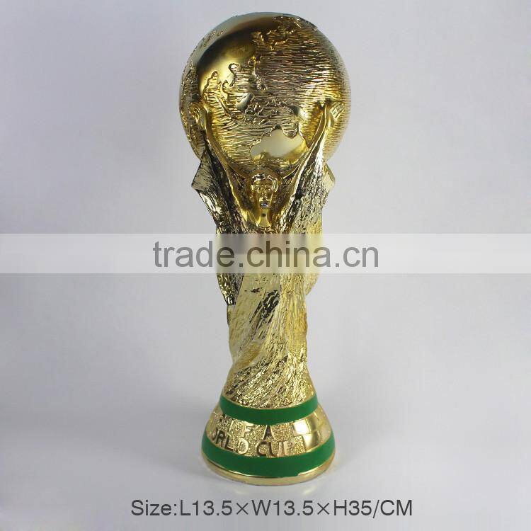 Resin plated world cup trophy