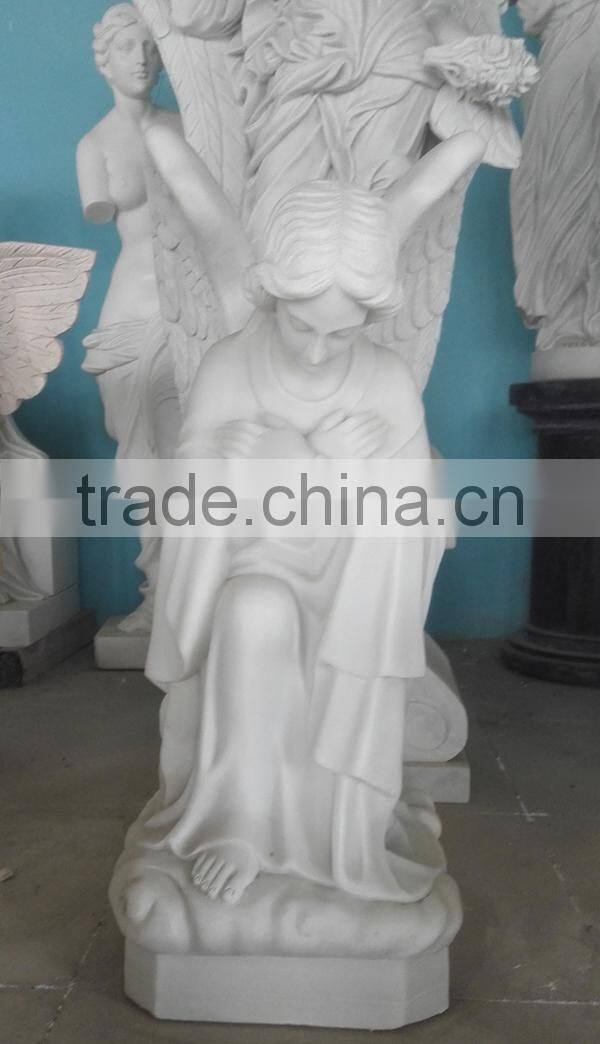 White Marble Praying Angel Statue