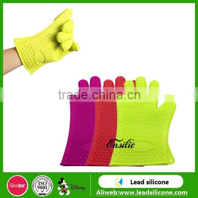 2017 HOTcolorful kitchen silicone cooking glove oven fireproof silicone gloves