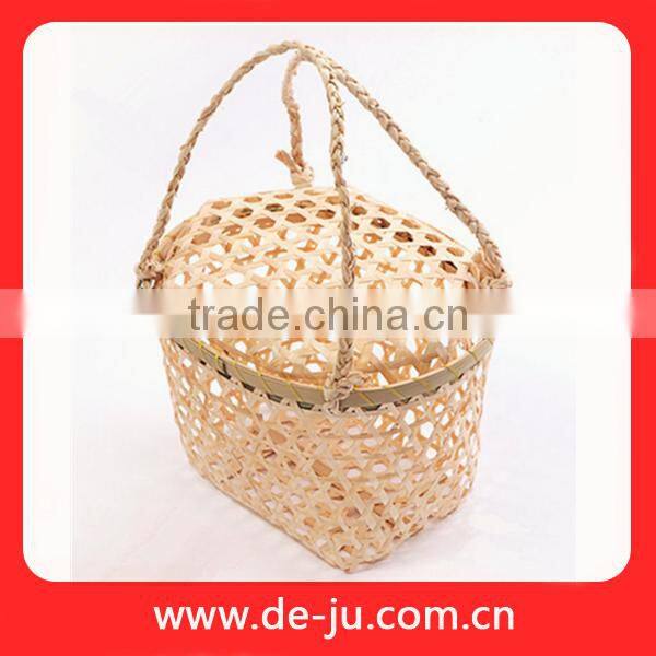 Handle Knit Natural Bamboo Handmade Basket