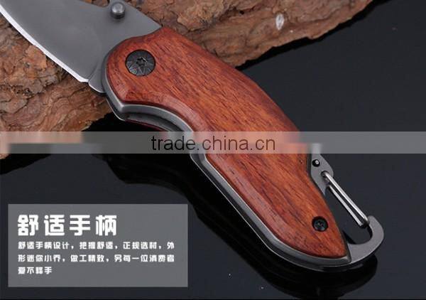 Multifunctional Mini Wood Handle Outdoor Survival Folding Pocket Tool Knife
