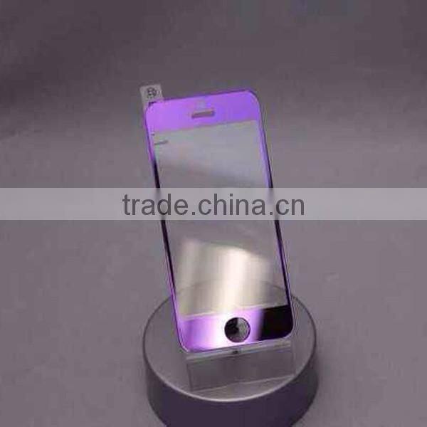 Plated Anti-Scratch Colorful Metal Front Tempered for iphone 5/5s, tempered glass screen protector