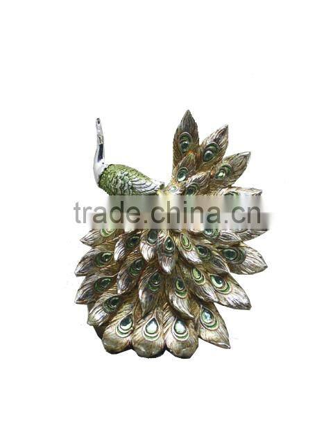 polyresin handpainted resin beacutiful statue peacock