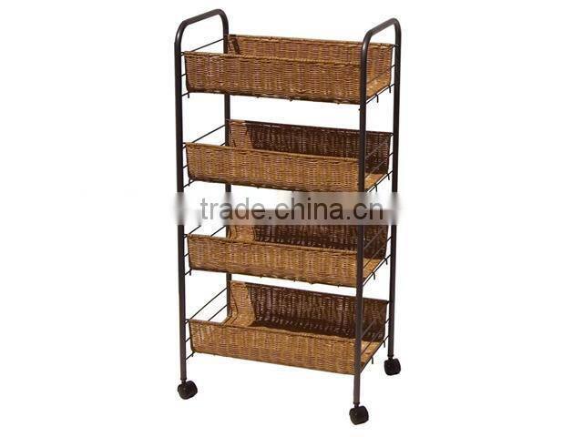 natural wicker kitchen baskets drawers with wire rack