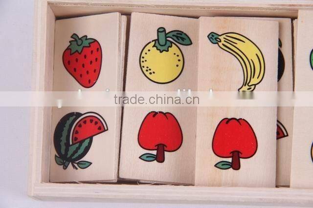 Intelligence Development Toy / Fruit patterns wooden Domino toys for children/chess game