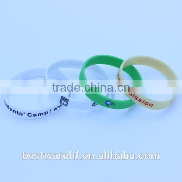 eco-friendly inkfilled raise money silicone band