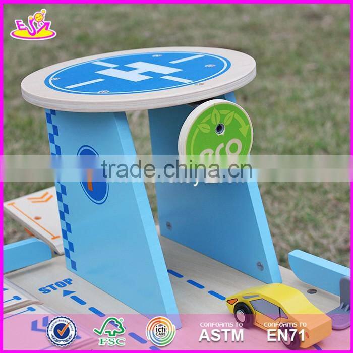 2017 new products children parking toy wooden toy garage set W04B048